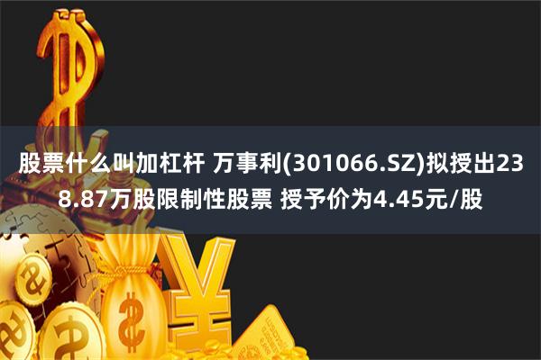 股票什么叫加杠杆 万事利(301066.SZ)拟授出238.87万股限制性股票 授予价为4.45元/股