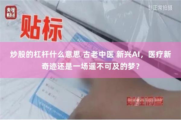 炒股的杠杆什么意思 古老中医 新兴AI，医疗新奇迹还是一场遥不可及的梦？